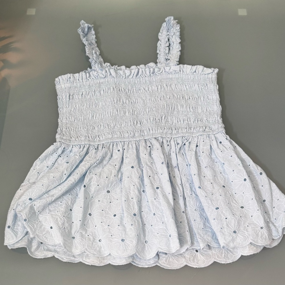 Altar'd State Sky Blue Ruffled Top - Picture 3 of 3